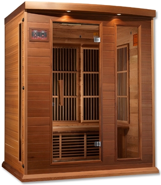 GoldenDesigns MX-K306-01-ZF CED Canadian Red Cedar Maxxus "Avignon Edition" 3 Person Near Zero EMF FAR Infrared Sauna | Image