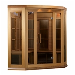 GoldenDesigns MX-K356-01-ZF CED Canadian Red Cedar Maxxus "Chaumont Edition" 3 Person Corner Near Zero EMF FAR Infrared Sauna | Image