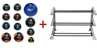 Body-Solid Tools BSTMB Medicine Ball Set (4-20) w/Rack Image