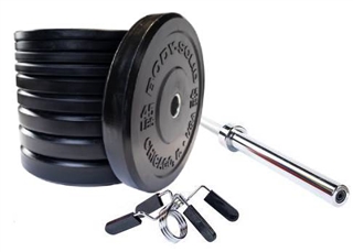 Body Solid OBPX Chicago Extreme Bumper Plates Set 305 lbs w/Bar Image