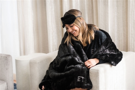 Erin Lim's Girl's Night Collection featuring faux Throws. Benefiting Freedom & Fashion