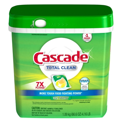 Cascade Gel Packs Dishwasher, 105 ct