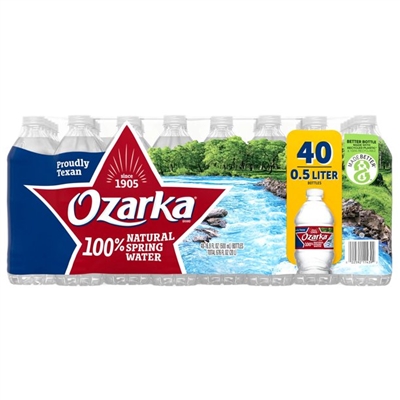 Ozarka Spring Bottled Water 16.9 oz 40 bottles