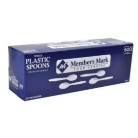 Plastic Spoons White, 600pk