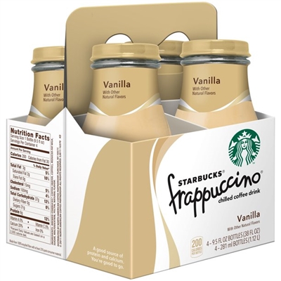 Starbucks Frappuccino Coffee Drink, Vanilla  (9.5 oz. bottles, 4 pk.)