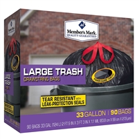 Large Trash Bags Black 33 gal 90ct