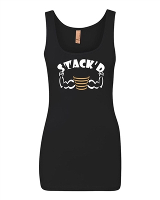 STACK'D Ladies Jersey Tank - Black