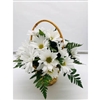 White Daisy Basket