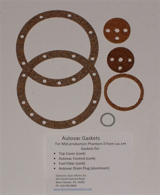AGP2M- Auto-Vac gasket set for mid-production P2 from 1 JS to 2 PY