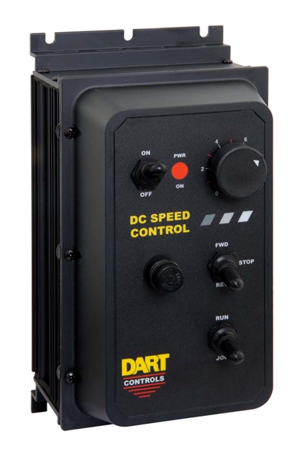 Dart Controls 125DV200EB, Black NEMA 4X (On/Off) Dual voltage with speed potentiometer with leads, knob and dial