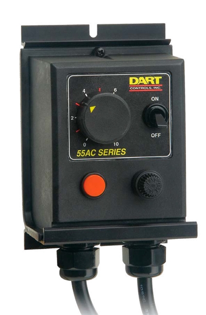 Dart Controls 55AC15E-D, Enclosed variable AC voltage supply 0-120VAC full wave 15 amps max. with half-wave D.C. output.