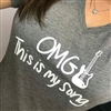 OMG Tri-Blend V-Neck T-shirt in blue, grey and red