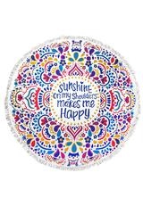 Sunshine On My Shoulders Round Beach Towel