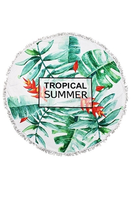 Tropical Summer Round Beach Towel