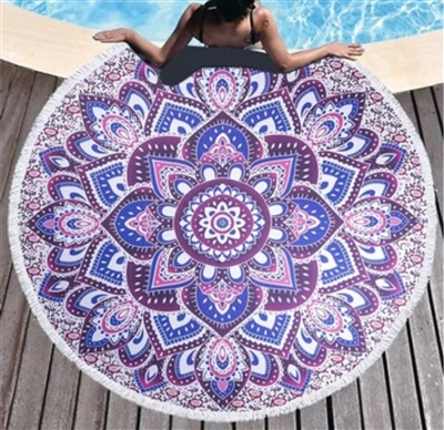 Purple Pop Round Towel