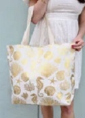 Sea Life foil tote bag