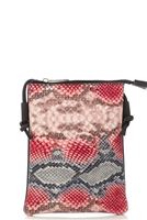 Boho Snake Print Crossbody Bag - Pink