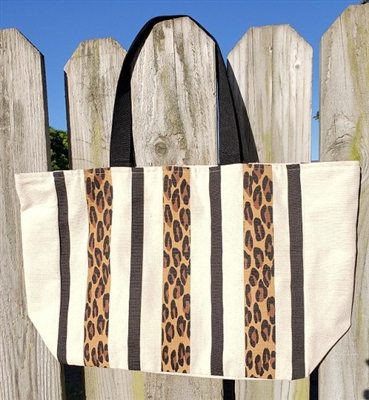 Stripe It Hot Leopard Canvas Tote