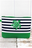 Navy and Kelly Green Turtle Stripe Wet/Dry Bag