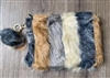 Fur bag with pom and gunmetal chain strap