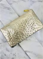 Ostrich Liz Crossbody - Champagne