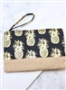 Foil Pineapple Black Pouch with Jute Trim