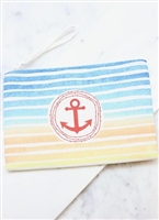 Anchors Away Striped Blue Pouch