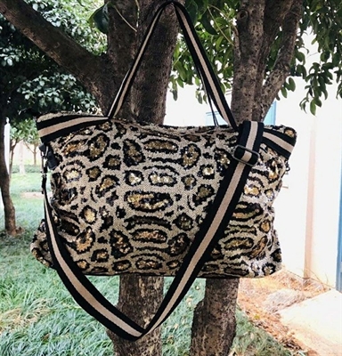 Lena Leopard Sequin Bag