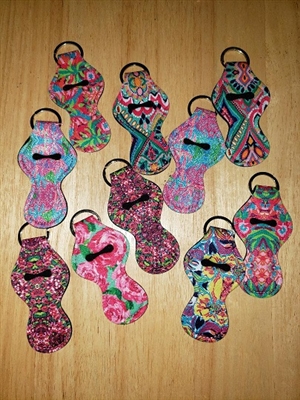 Chapstick Holder Key Rings - assorted