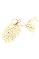 Ivory Tassel Fringe Keychain