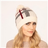 Ivoryy Plaid Beanie with Pom