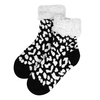 Ladies Sherpa Socks - Black Cheetah Print