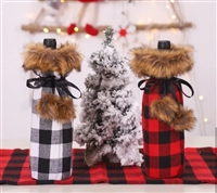 Buffalo Plaid Wine Covers