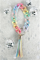 Selina Sparkle Rainbow Chain Link Bracelet Keychain