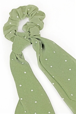Olive Dot Scrunchie