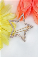 Crystal Goldtone Open Star Snap Hair Clip