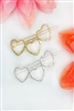 Crave Hammered Two-Tone Open Heart Snap Hair Clip Set