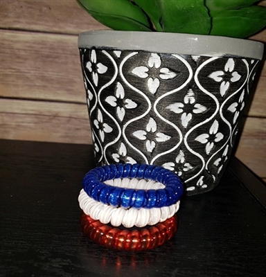 Red White and Blue Hair Coils - 3 pack