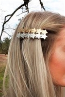 Crave Hammered Two-Tone Star Hair Barrette Set