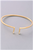 Jewel Stick Out Bar Cuff Bracelet -  Gold colored
