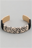 Animal Print Cuff Bracelet - Black