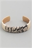 Animal Print Cuff Bracelet - Ivory