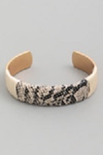 Animal Print Cuff Bracelet - Ivory