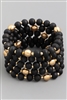 Multi Strand Wooden Bracelet Set - Black