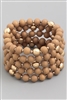 Multi Strand Wooden Bracelet Set - Brown