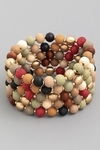 Multi Strand Wooden Bracelet Set - Multi