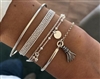Silver stackable bracelets - 4  piece set