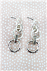 Textured Silvertone Interlocking Ring Earrings