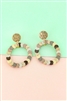 Cream Multi Color Overlapping Disk Circle Earrings