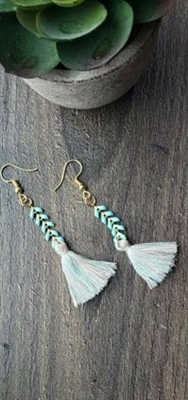 Mint tassel earrings